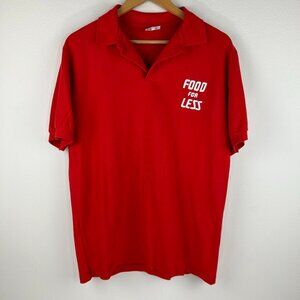 Vtg Angelica Men’s Retro Casual Food is Less Red Polo Size M